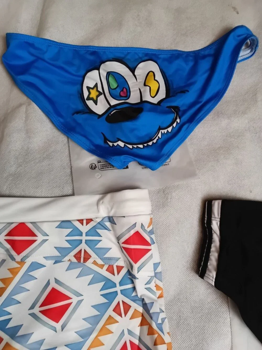 5 pc Lot Mens Bathing Suit Swim Briefs XXL NEW Solid Aztec Monster